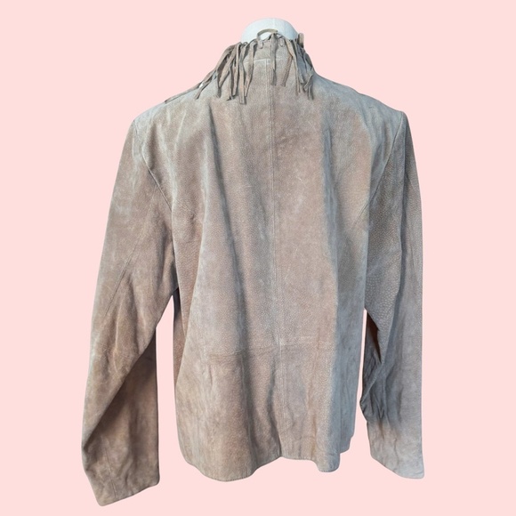 Vintage Suede Fringe Genuine Leather Jacket MACHINE WASHABLE Size Large - Picture 2 of 11